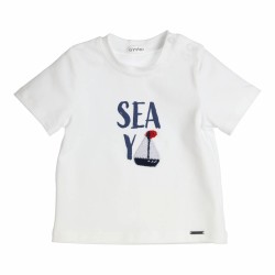 GYMP T-shirt sea y ship, Blanc