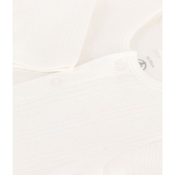 PETIT BATEAU Dors-bien "côte désaiguillée" en coton, blanc