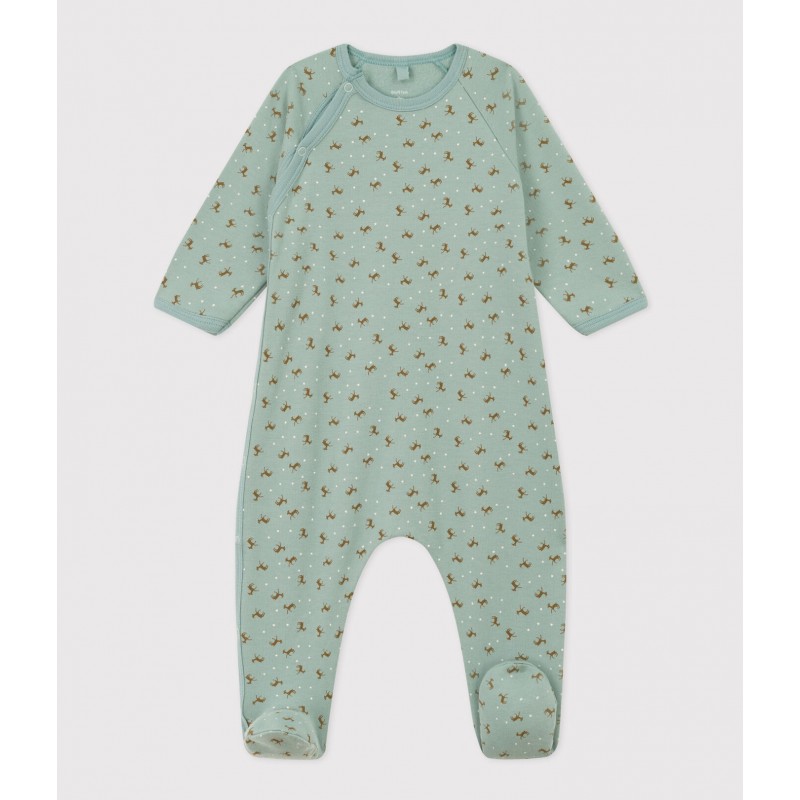 PETIT BATEAU Pyjama imprimé en molleton, Bleu Paul