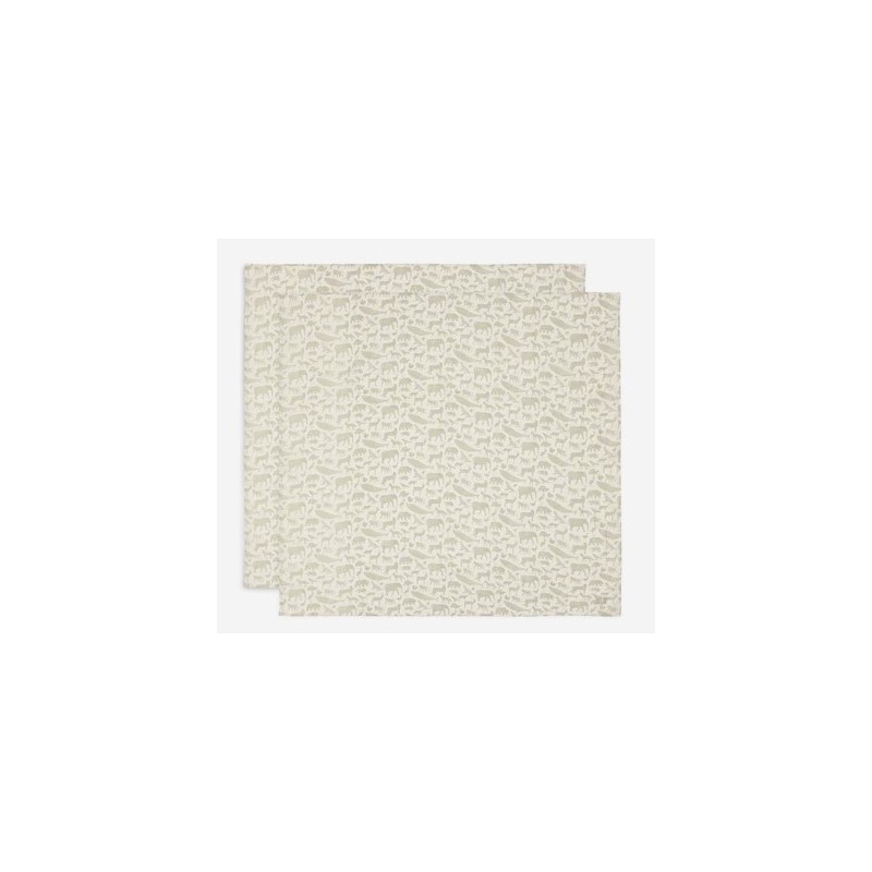 JOLLEIN Tetra Animaux Vert olive, 115x115 (2PACK)