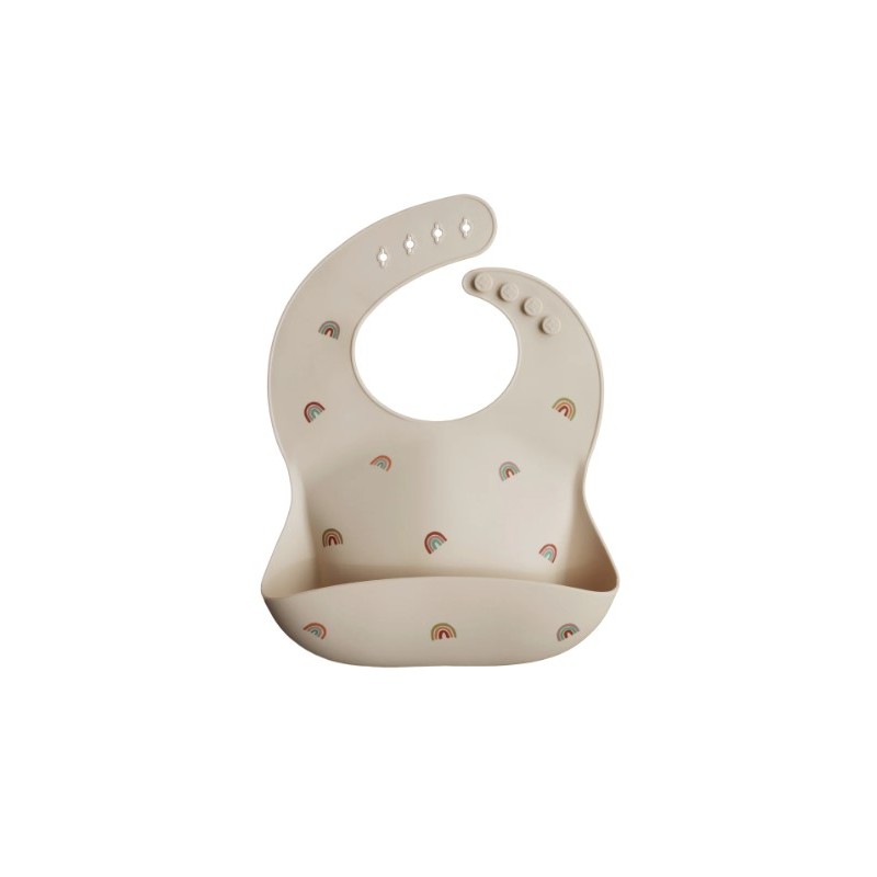 MUSHIE Bavoir silicone, Arc en ciel