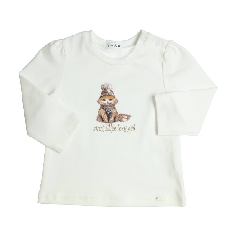 GYMP T-shirt "Sweet little fox girl", off white