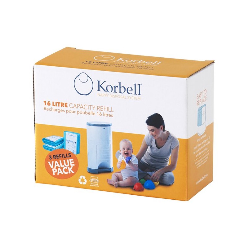 KORBELL recharges pour poubelle à couches (3 pièces)
