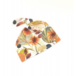 9 LUNES Bonnet, Orange flowers