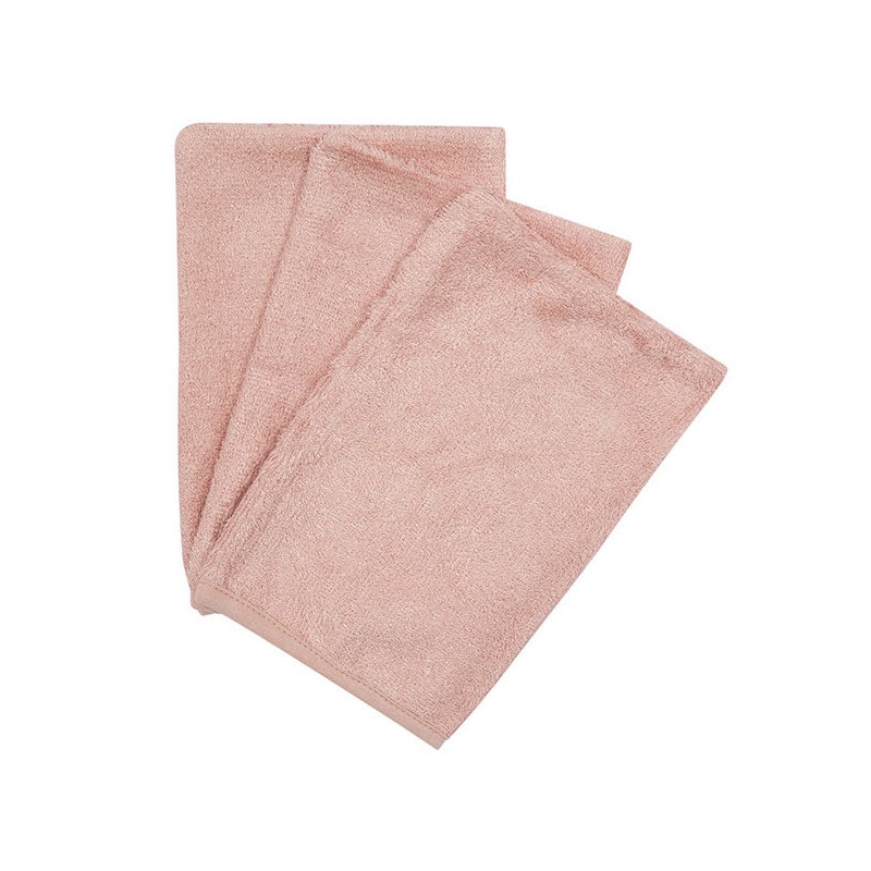 TIMBOO Gants de toilette (par 3), misty rose