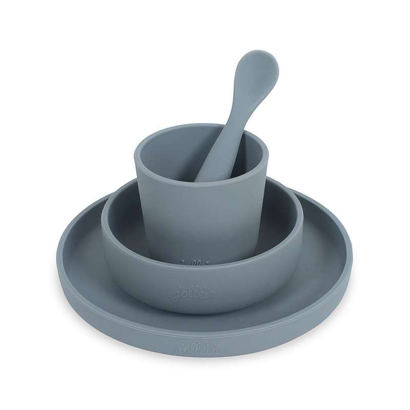 JOLLEIN Silicone dinner set (4 pièces), gris