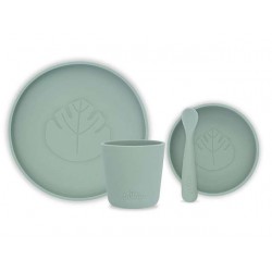 JOLLEIN Silicone dinner set (4 pièces), green