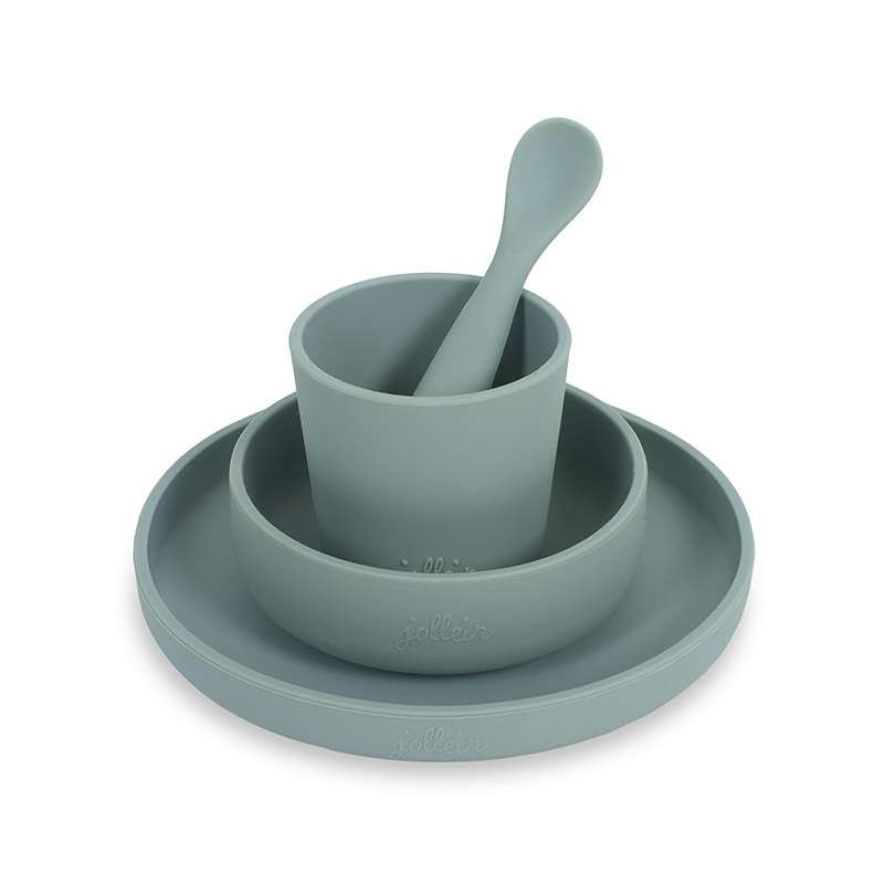 JOLLEIN Silicone dinner set (4 pièces), green