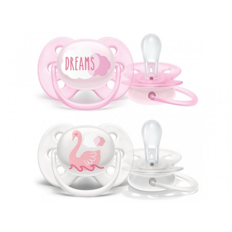 AVENT Lot 2 tétines Ultra-soft 0-6mois, rose