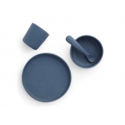 JOLLEIN Silicone dinner set (4 pièces), jeans blue