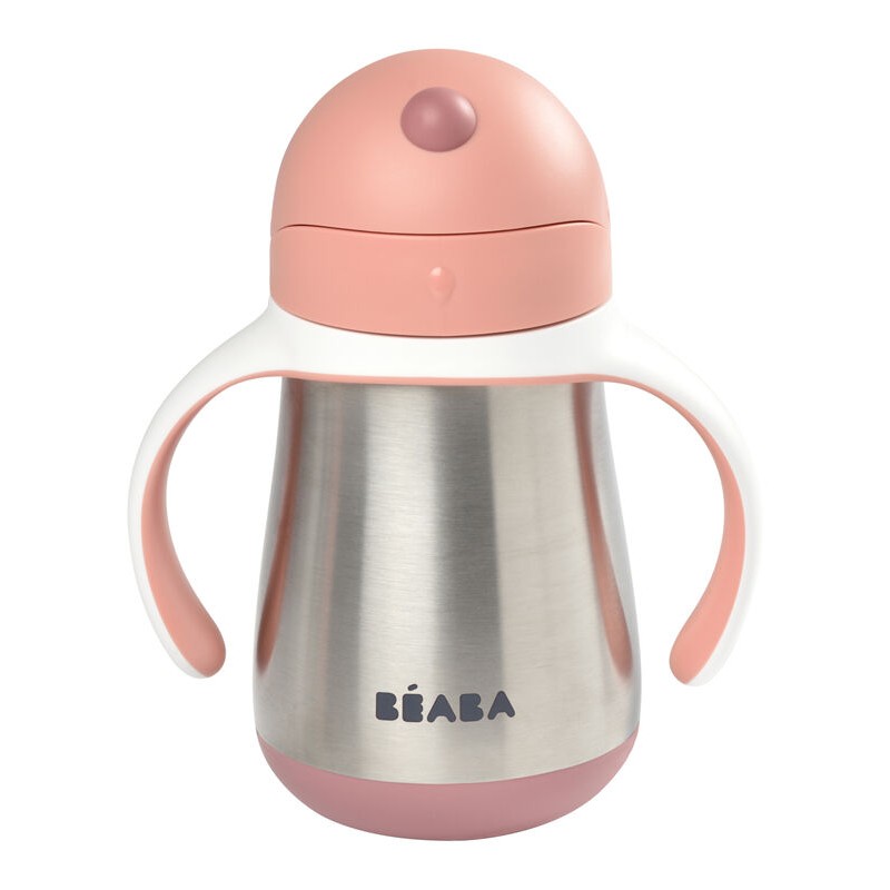 BEABA Tasse paille inox 250ml, old pink