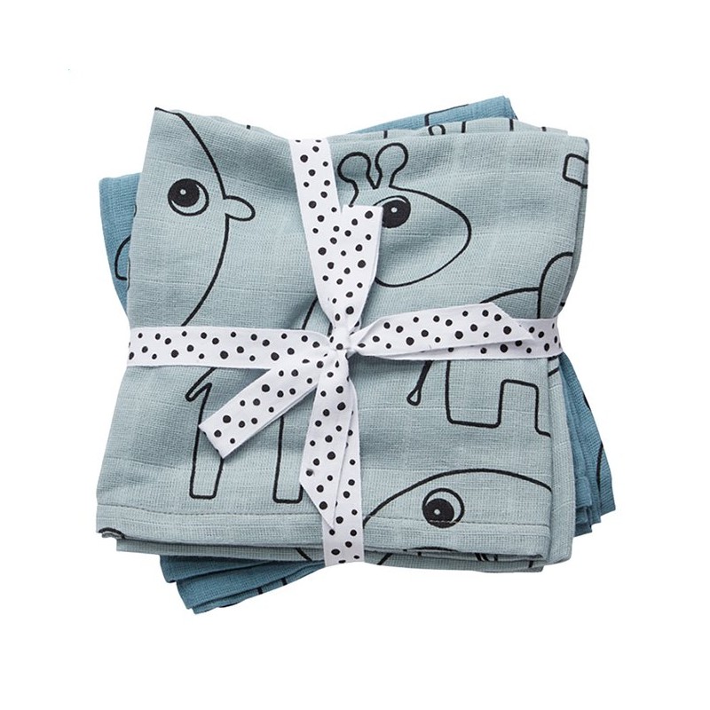 DONE BY DEER Tetra 70*70 cm (2 pièces), Contour blue