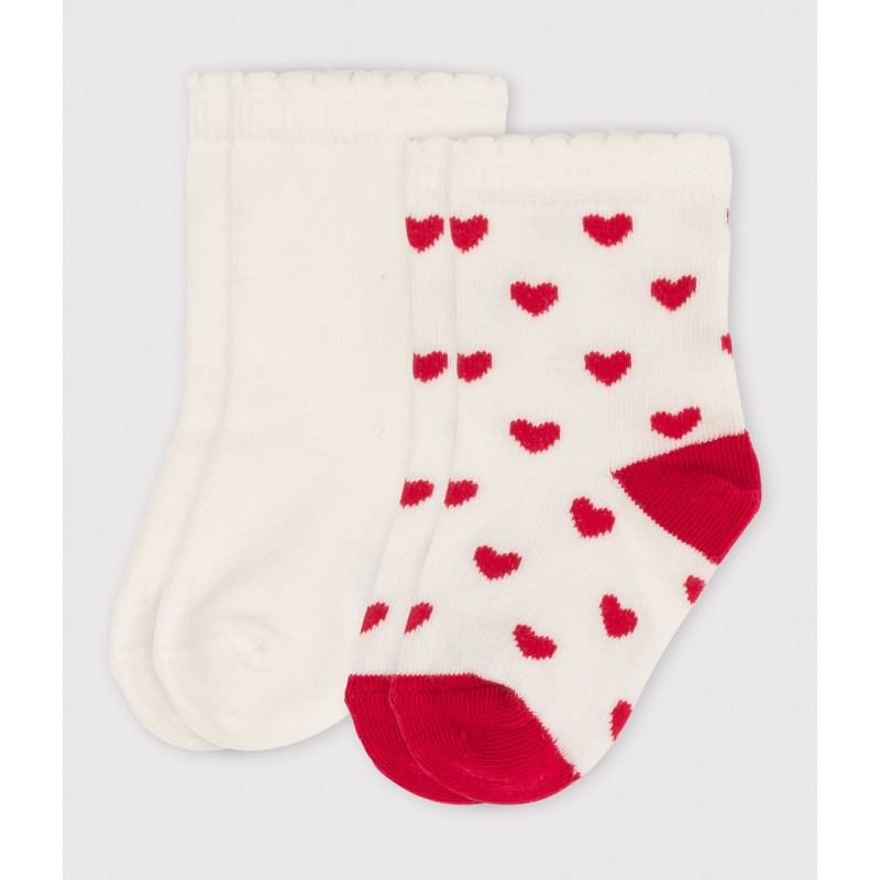 PETIT BATEAU chaussettes lot de 2 paires en coton, Coeur