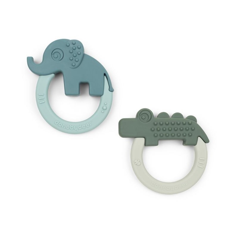 DONE BY DEER anneau de dentition deer friends, vert/bleu